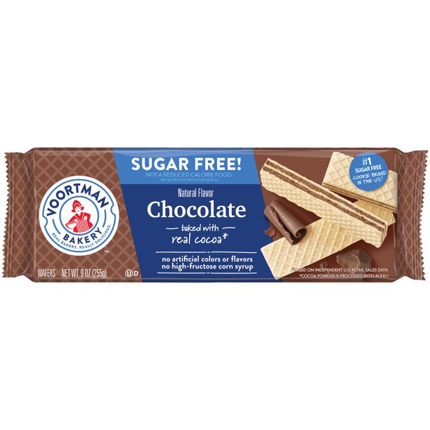 VOORTMAN Bakery Sugar Free Chocolate Wafers 9 oz