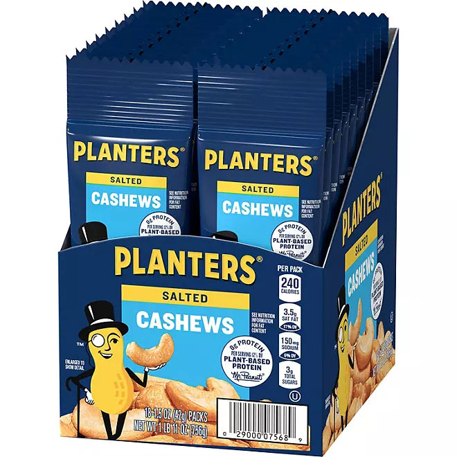 Planters Salted Cashews (1.5 oz., 18 count)