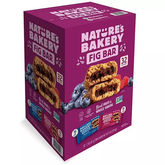 Nature's Bakery Fig Bar, Variety Pack, 2 oz, 32-count