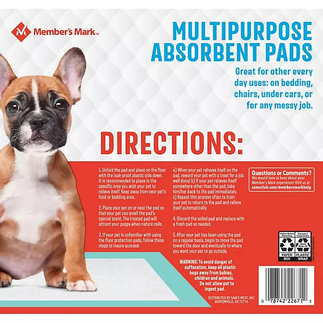 Multipurpose Absorbent Training Pads, Large 23" x 24" (120 count) MADE IN USA