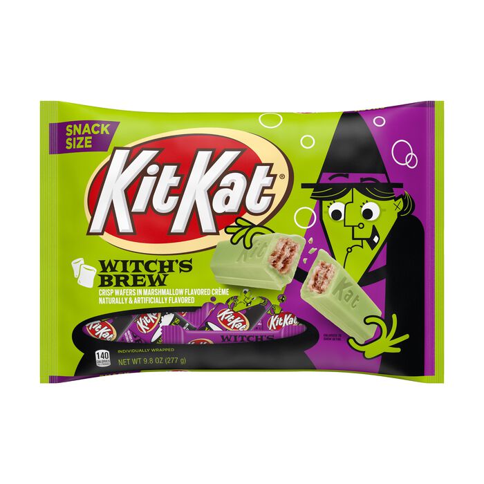 KIT KAT® Witch's Brew Marshmallow Flavored Creme Wafer Snack Size Bars, Halloween Candy Bag, 9.8 oz