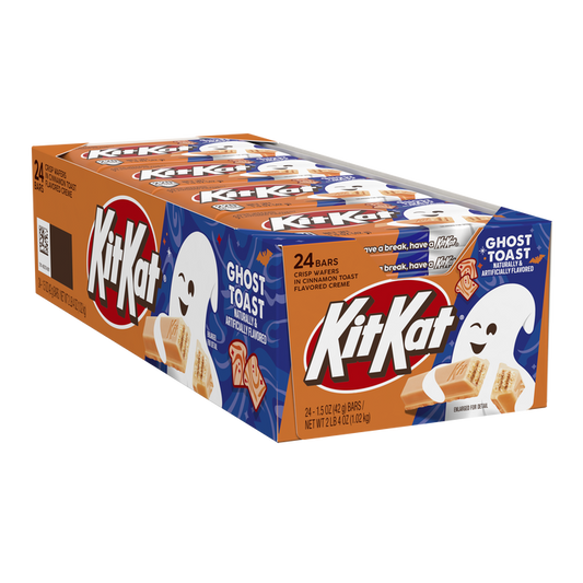 KIT KAT® Ghost Toast Cinnamon Toast Flavored Creme Wafer Bars, Halloween Candy Packs, 1.5 oz (24 Count) Limited Edition