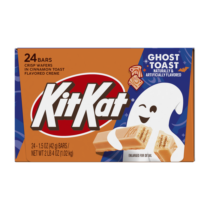 KIT KAT® Ghost Toast Cinnamon Toast Flavored Creme Wafer Bars, Halloween Candy Packs, 1.5 oz (24 Count) Limited Edition