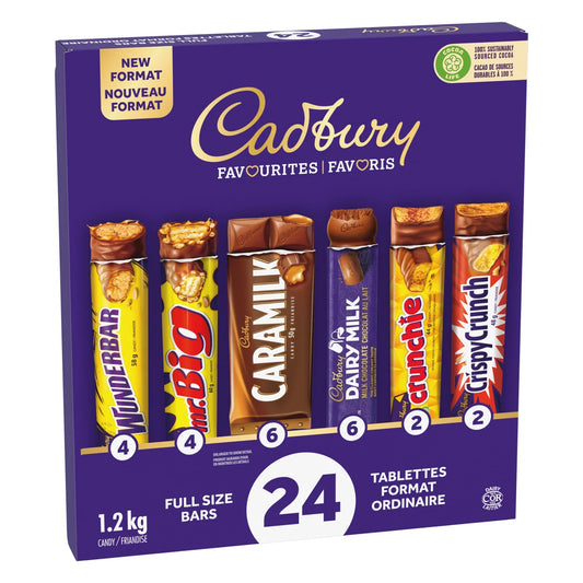 Cadbury - Favourites Variety Pack 24 Full Size Bars - Canadian Exclusive