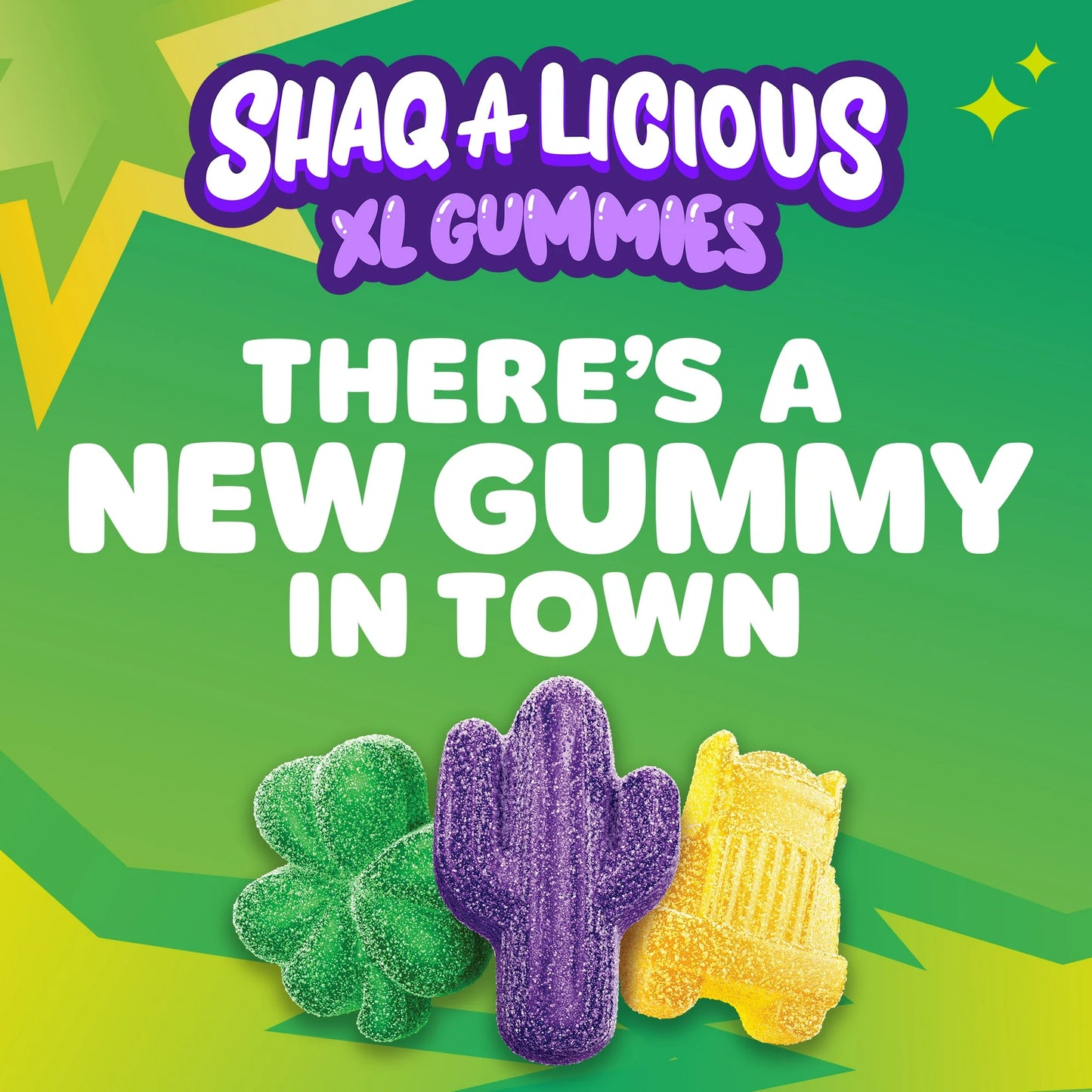 SHAQ-A-LICIOUS XL GUMMIES Sour Chewy, Candy Bag, 11.8 oz