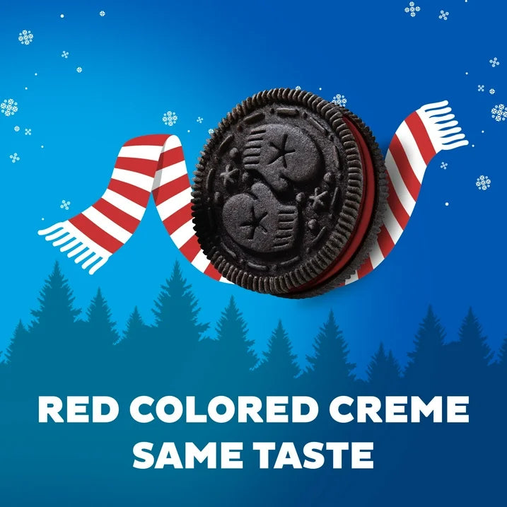 OREO Red Creme Chocolate Sandwich Cookies, Limited Edition, Holiday Cookies, 18.71 oz