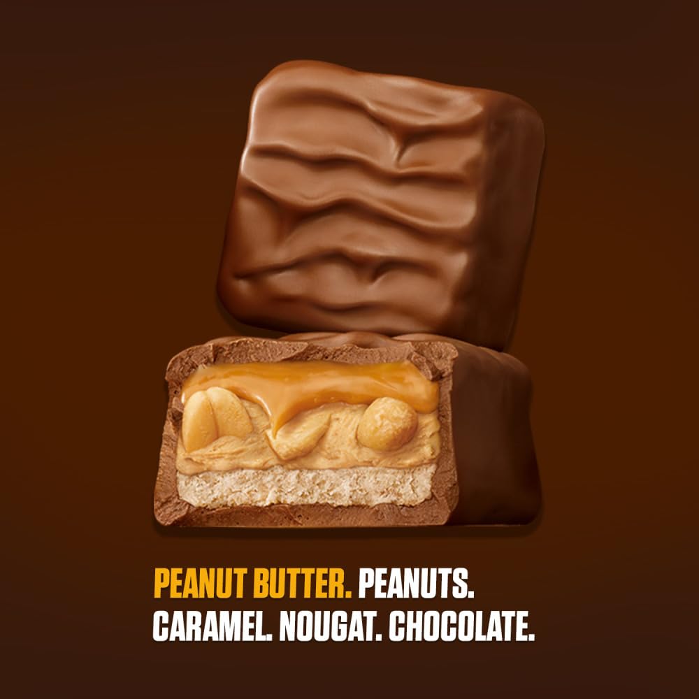 SNICKERS Peanut Butter Squared Sharing Size Chocolate Candy Bars 3.56 Ounce Bar - 18 Count Box