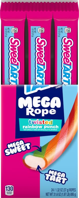 SweeTARTS Mega Filled Ropes, 1.32oz (Pack of 24)