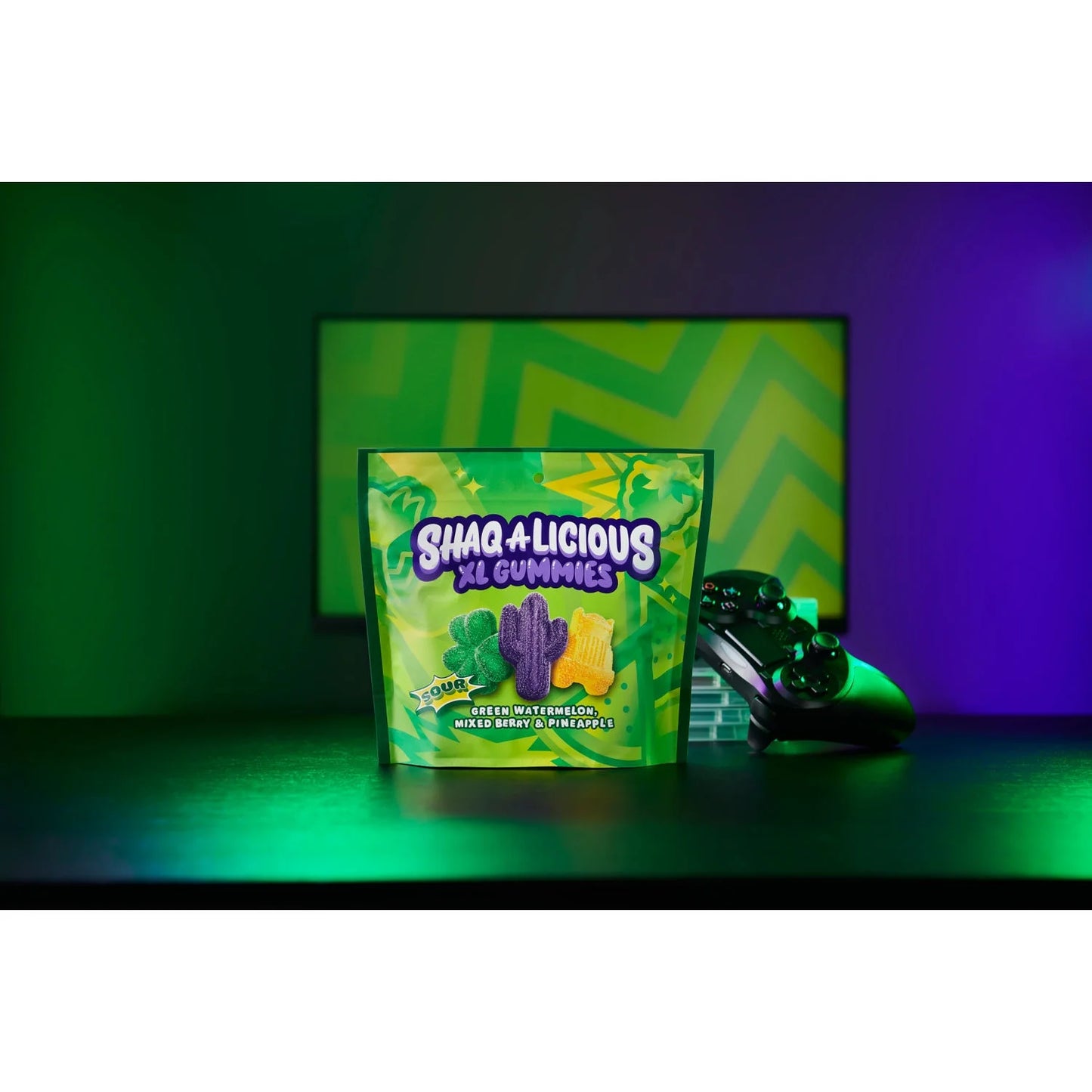 SHAQ-A-LICIOUS XL GUMMIES Sour Chewy, Candy Bag, 11.8 oz