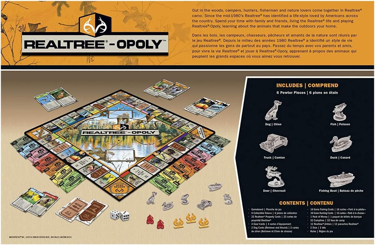 Monopoly MasterPieces Realtree Opoly Board Game, Collector's Edition Set, for 2-6 Players, for Ages 8+