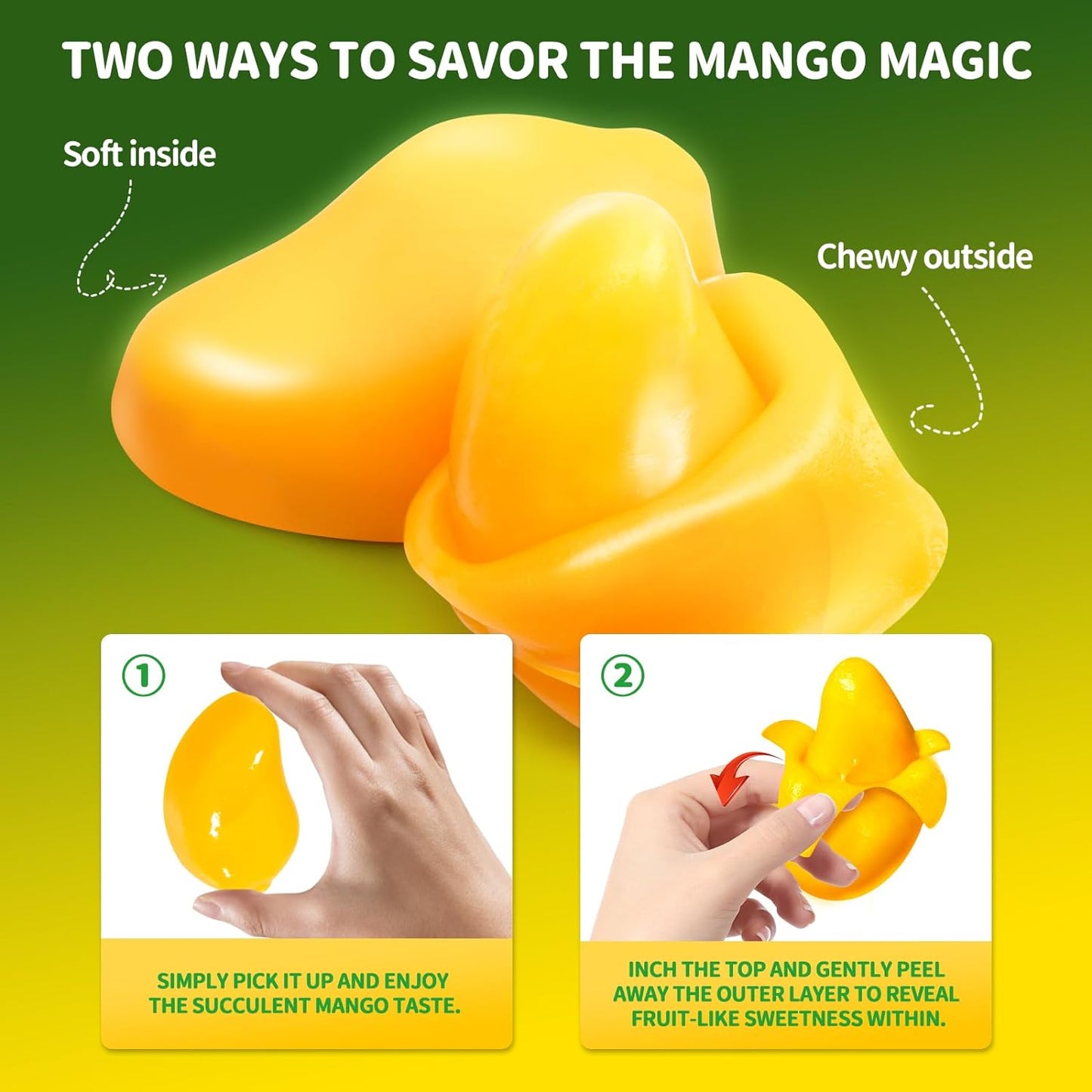 Amos Peelable Mango Candy - Peelerz Gummy Mango Peeling Candy, As Seen on Tik Tok - ULTRA RARE