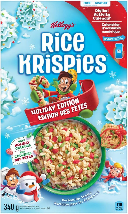 Kellogg's Rice Krispies Holiday Edition Cereal, 340g