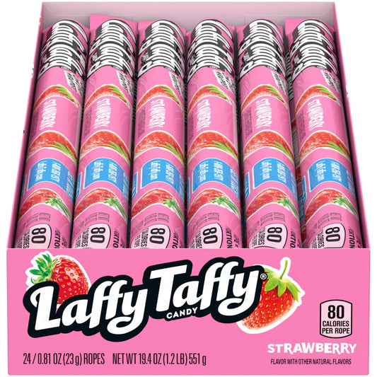 Laffy Taffy Rope Candy, Strawberry Flavor, 0.81 Ounce Ropes (Pack of 24)