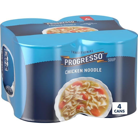 Progresso Traditional, Chicken Noodle Soup, Ready To Serve, 19 oz., 4 Pack