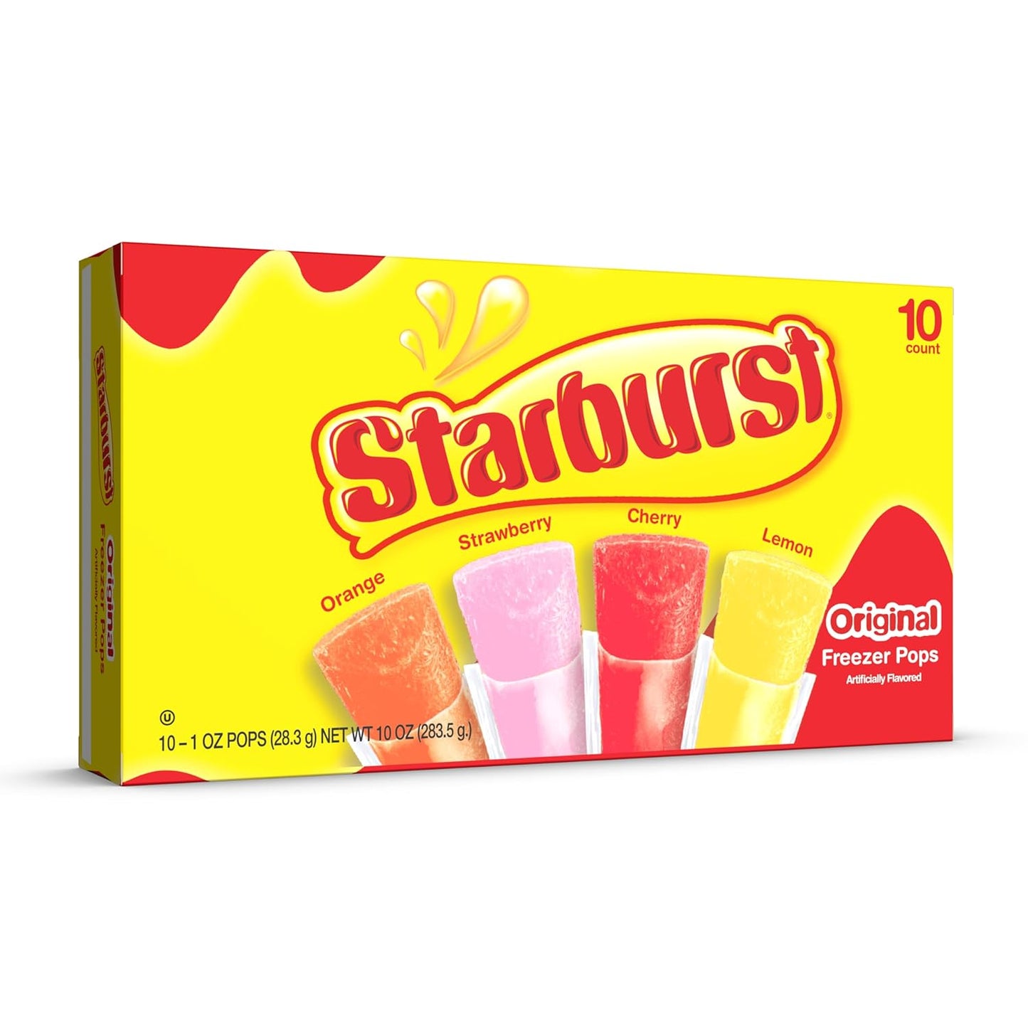 Starburst Fruit Flavored Popsicles Variety Pack, Freeze Pops with 4 Assorted Fun Flavors of Orange, Strawberry, Cherry and Lemon 1 Ounces, 120 Count Bulk Box