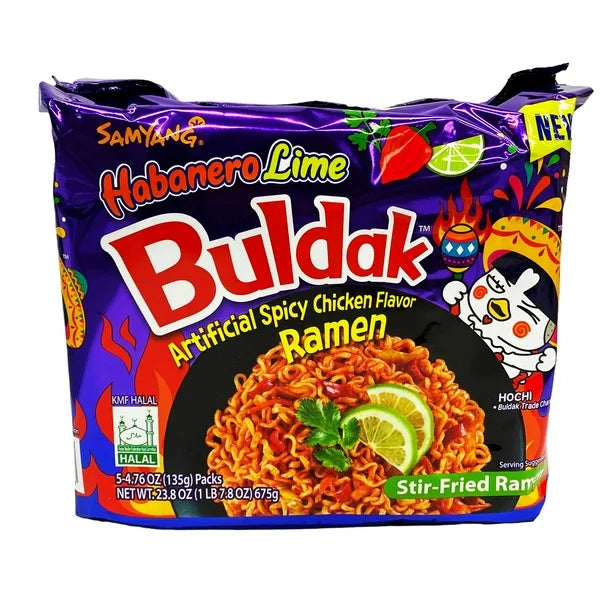 Samyang Buldak - Chicken Ramen Noodles Habanero Lime - 5 Pack - ULTRA RARE