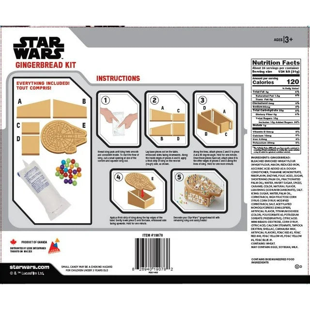 Disney's Star Wars Millennium Falcon Gingerbread Decorating Kit Everything Needed - ULTRA RARE