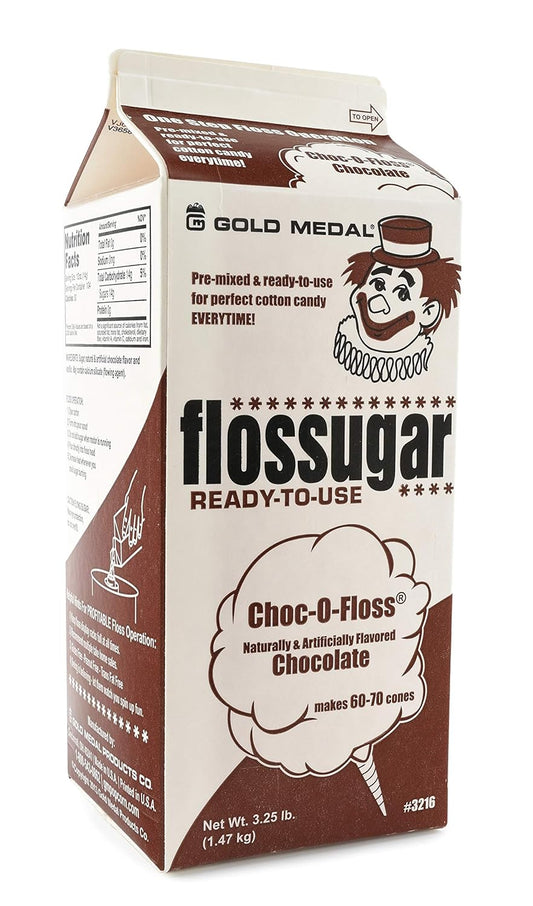 Gold Medal Chocolate Choc O Floss Candy Floss Sugar, 52 oz - 1/2 Gallon - Cotton Candy