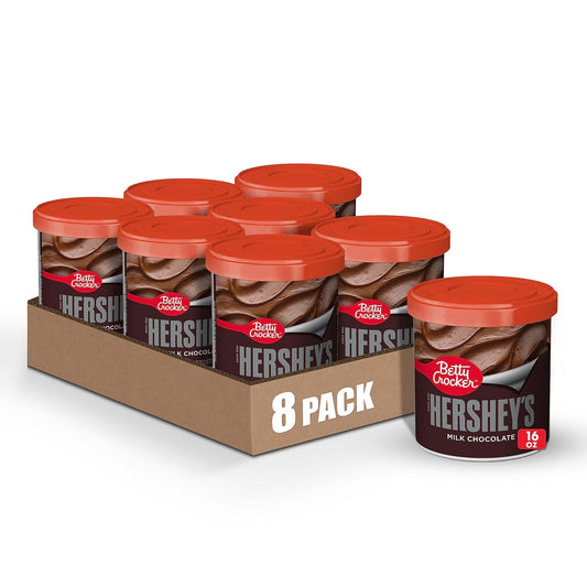 Betty Crocker Gluten Free Hershey's Milk Chocolate Frosting, 16 oz. (Pack of 8)