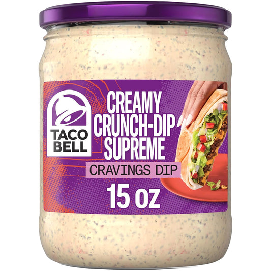 Taco Bell Creamy Crunch-Dip Supreme Cravings Dip, 15 oz Jar