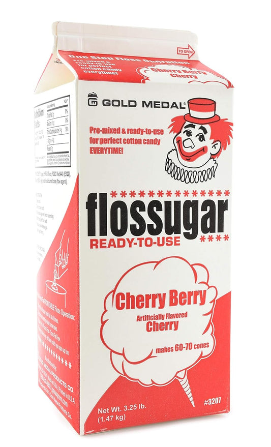 Goldmedal Cotton Candy Floss sugar - Cherry Berry - 1 Carton - 3.25 lbs