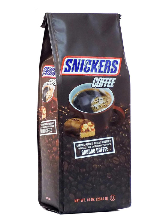 Snickers Caramel Peanut Nougat Chocolate - Ground Coffee - 10 OZ Bag