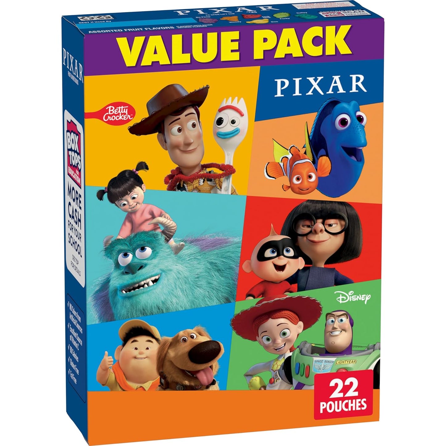 Disney Pixar Fruit Flavored Snacks, Treat Pouches, Value Pack, 22 ct