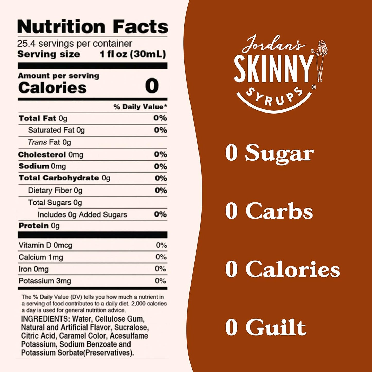 Jordan's Skinny Syrups Sugar Free Coffee Syrup, Pumpkin Spice Flavor Drink Mix, Zero Calorie Flavoring for Chai Latte, Protein Shake, Food & More, Gluten Free, Keto Friendly, 25.4 Fl Oz, 1 Pack