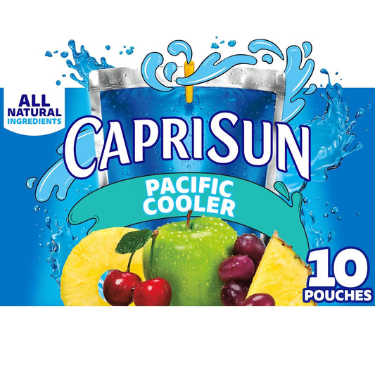 Capri Sun Pacific Cooler Mixed Fruit Naturally Flavored Kids Juice Drink Blend (10 ct Box, 6 fl oz Pouches)