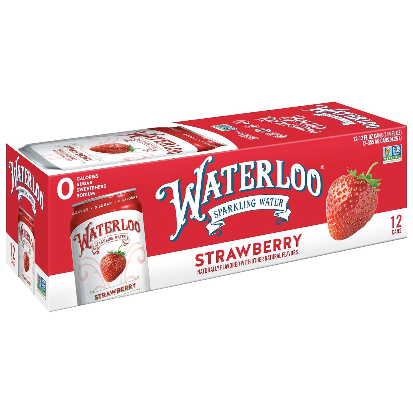 Waterloo Sparkling Water - 12 Oz Cans, Pack of 12 | Zero Calories | Zero Sugar - Zero Artificial Sweeteners | - Imported - Wholesale