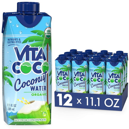 Vita Coco Coconut Water, Pure Organic - Natural Electrolytes 11.1 Oz (Pack Of 12)