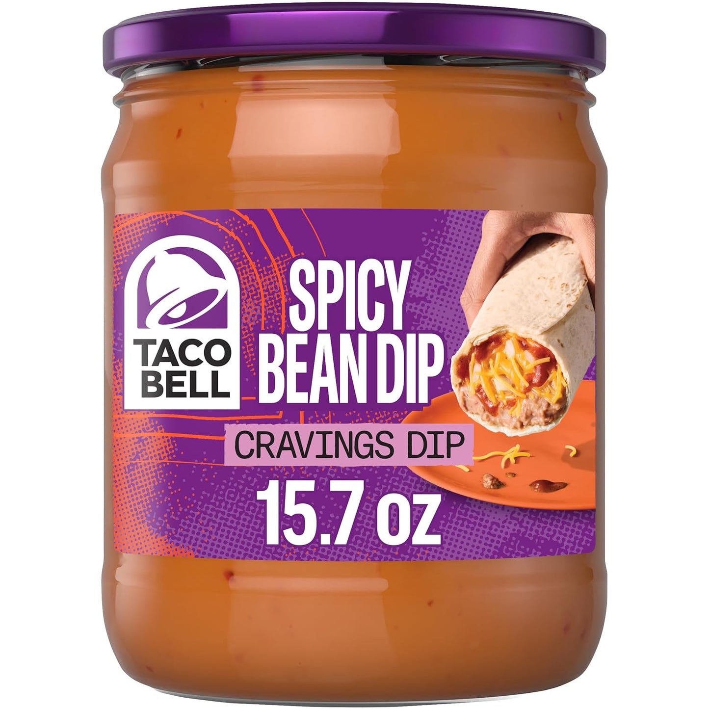 Taco Bell Spicy Bean Dip Cravings Dip, 15.7 oz Jar