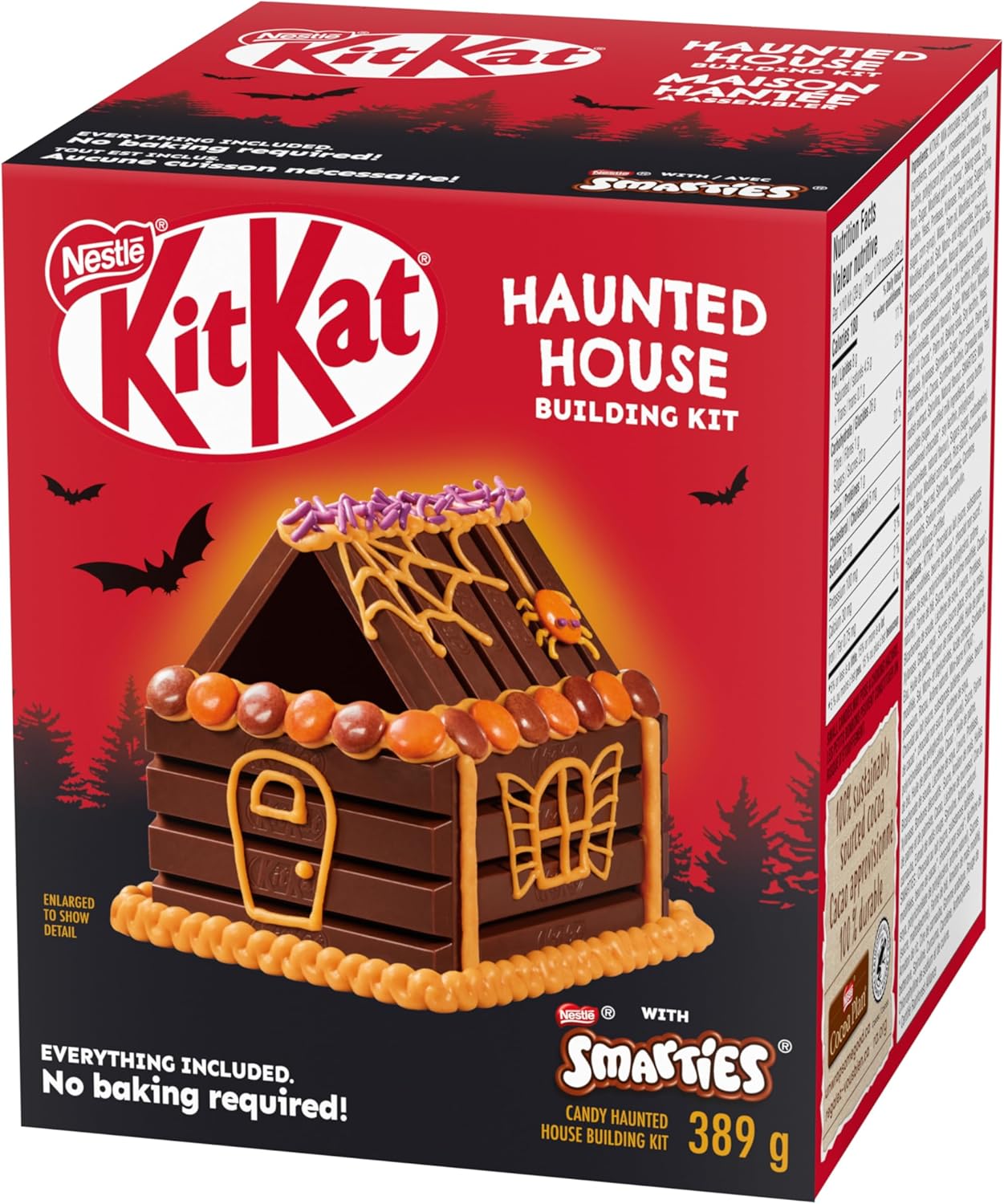 Kit Kat & Smarties - Candy Haunted House Building Kit - Halloween, Candy And Decorations Included - KITKAT Milk Chocolate Wafer Bars - SMARTIES - Sprinkles - Icing And Easy Build Trays - No Baking Necessary - ULTRA RARE