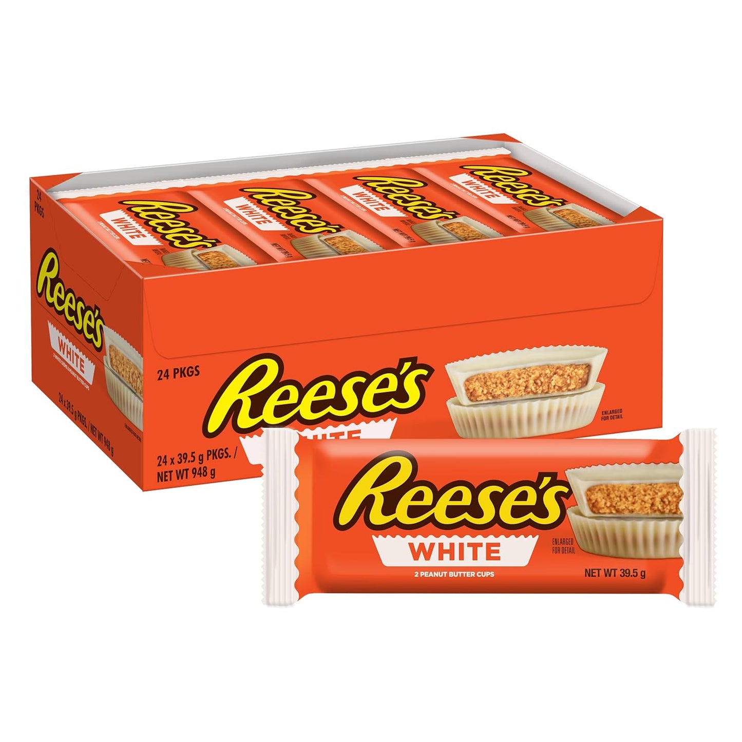 Reese's White Creme Peanut Butter Cups, 1.5 oz, 24 Count - Wholesale Case