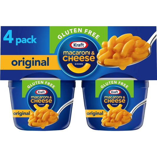 Kraft Gluten Free Original Mac & Cheese Macaroni and Cheese Dinner, 4 cups Pack