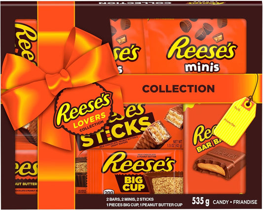 REESE'S Lovers Chocolate Peanut Butter Assorted Candy Gift Box, Bulk Candy to Share Assorted