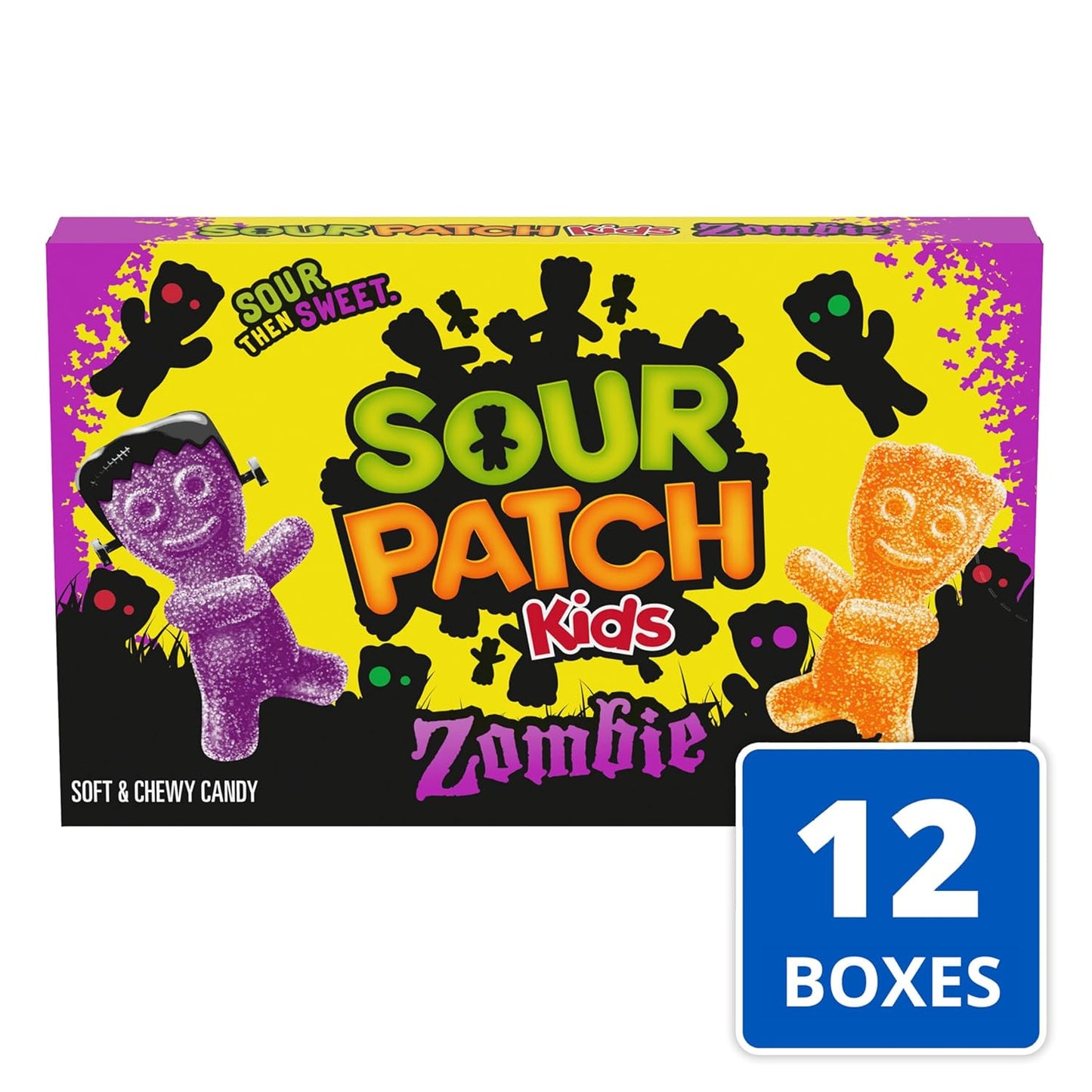 Sour Patch Kids Zombies Halloween Gummy Candy Theater Box - 12 Pack