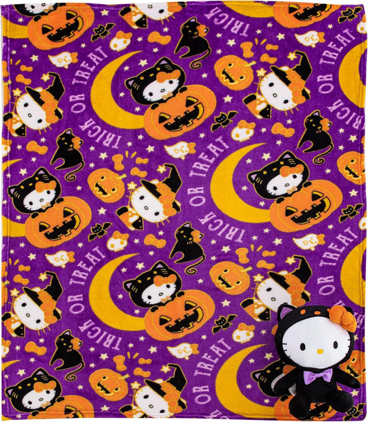 Hello Kitty Silk Touch with Hugger, Hello Halloween, 50 x 40 inches - hello kitty halloween blanket