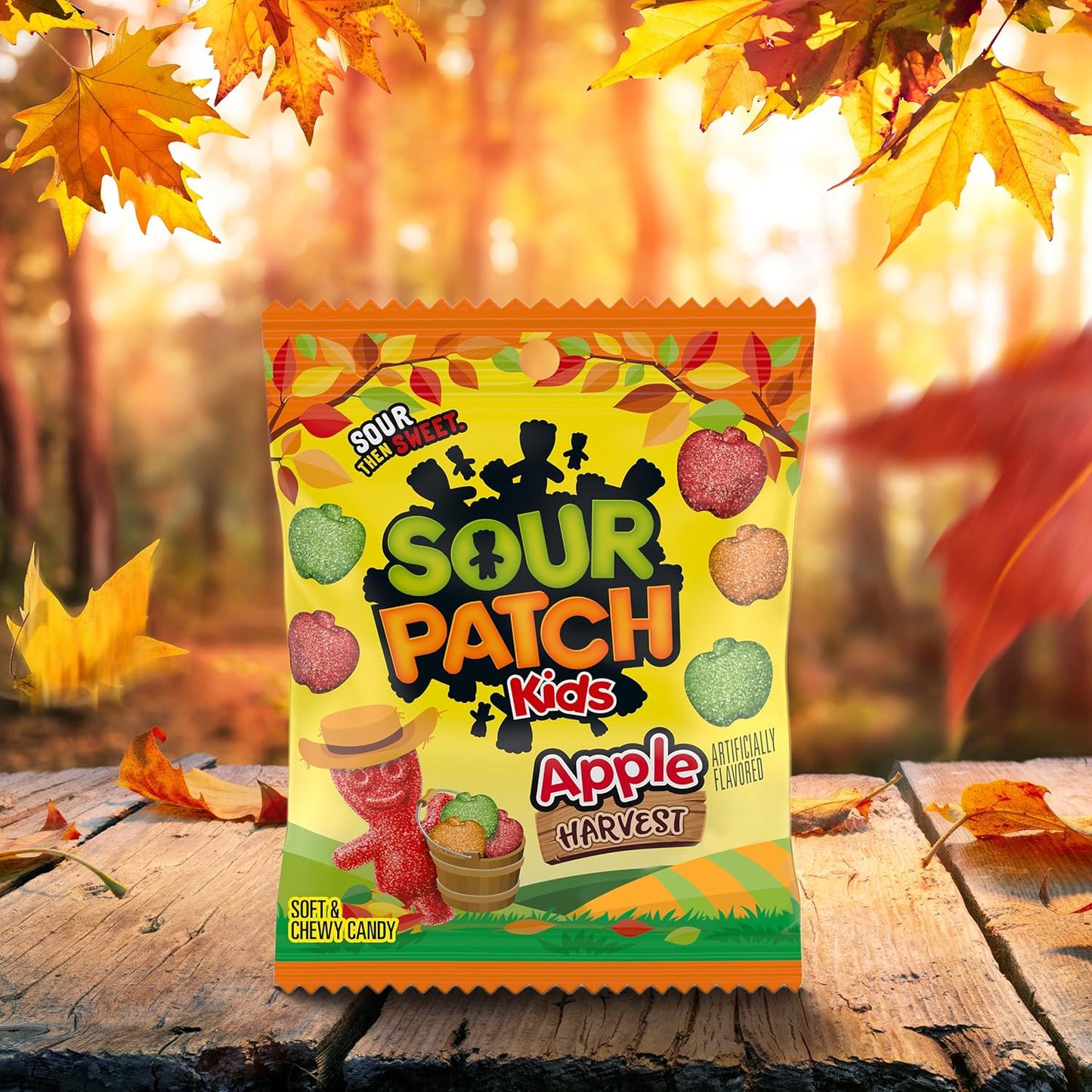 SOUR PATCH KIDS Apple Harvest Soft & Chewy Candy, 12-3.58 oz Bags