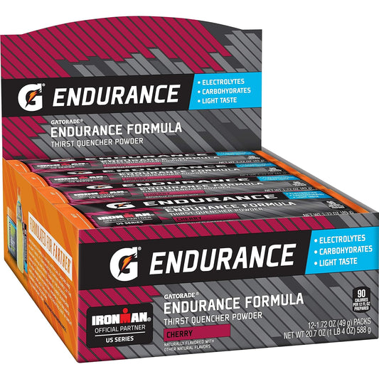 Gatorade Endurance Formula Powder With Electrolytes, Cherry, 1.72 Oz - Pack of 12