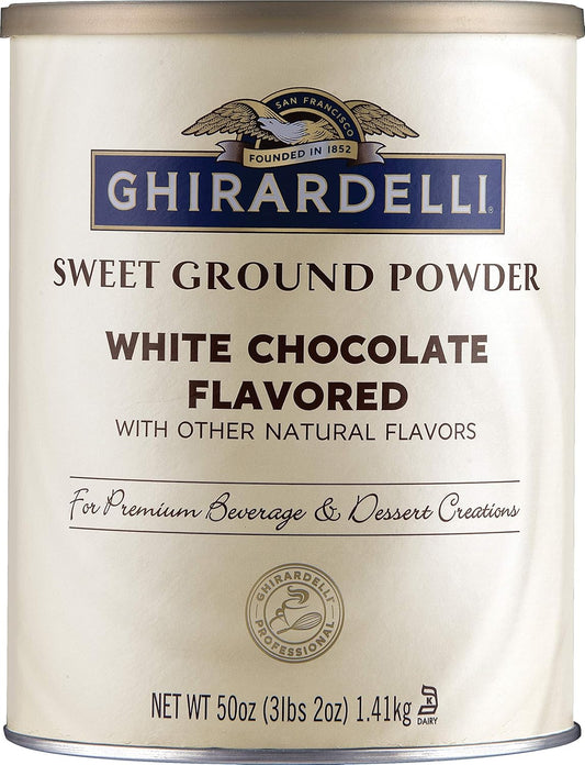 Ghirardelli Sweet Ground White Chocolate Flavor Powder, 3.12 lbs - PREMUIM - RARE