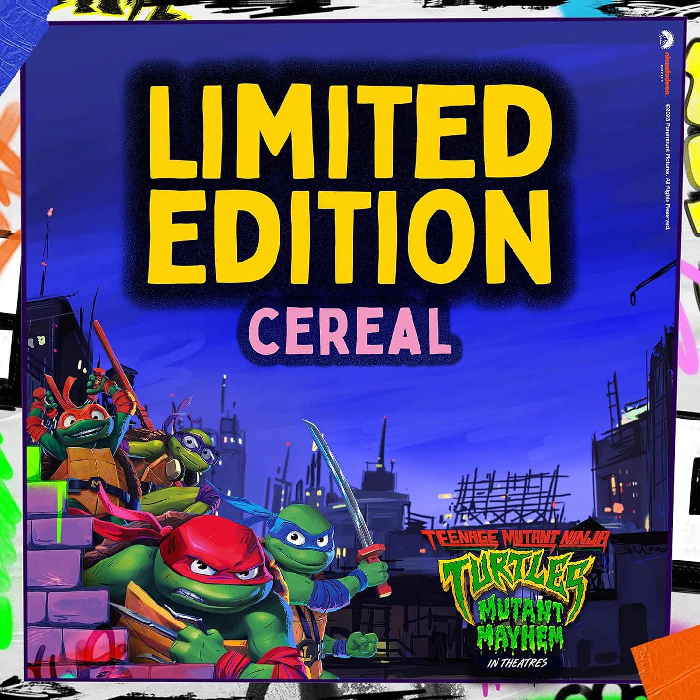 Teenage Mutant Ninja Turtles: Mutant Mayhem Cereal - Family Size, 17.8 oz - Limited Edition - ULTRA RARE