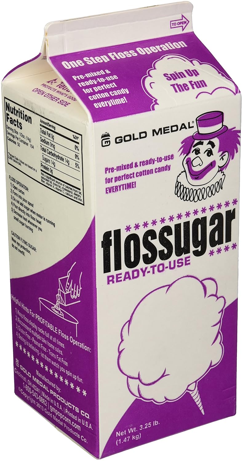 GOLD MEDAL PRODUCTS 3212 waterMelon Flossugar, 3-1/4 lb - Wacky Watermelon - Cotton Candy