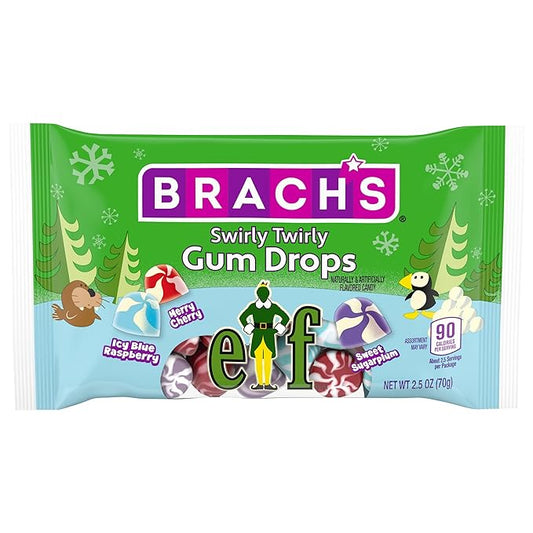 Brach's ELF Holiday Swirly Twirly Gum Drops, 2.5oz -Wholesale