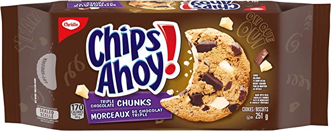 Chips Ahoy! Chunks Triple Chocolate Cookies, 251g Back to School Snacks