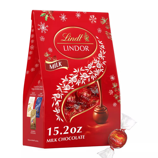 Lindt LINDOR Christmas Milk Chocolate Candy Truffles - 15.2oz