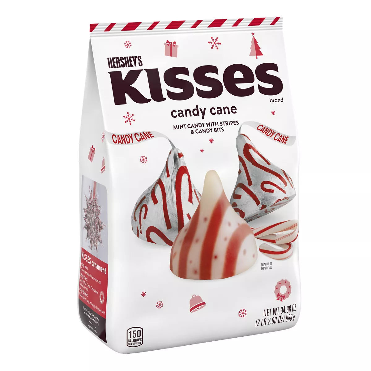 Hershey's Kisses Christmas Candy Cane Flavored Candy Bulk Bag - 34.88oz