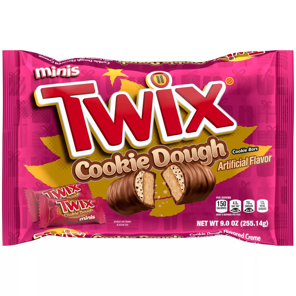 Twix Minis Chocolate Cookie Dough Christmas Cookie Bar Candy Bag - 9oz