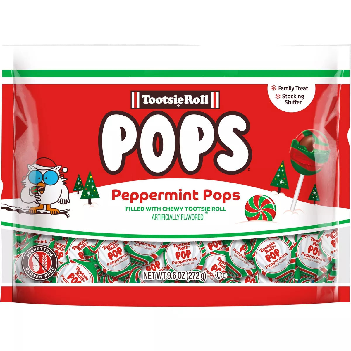 Tootsie Pop Christmas Candy Cane Pops - 9.6oz