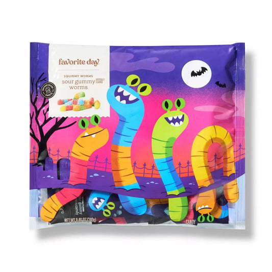 Halloween Squirmy Worms Sour Gummy Worms - 8.46oz - Favorite Day™